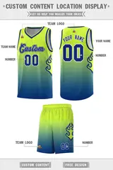 Green Royal Flame Gradient Fashion Basketball Jersey 2