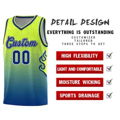 Green Royal Flame Gradient Fashion Basketball Jersey 5