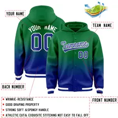 Green Royal Gradient Letterman Varsity Jacket Hoodie 4