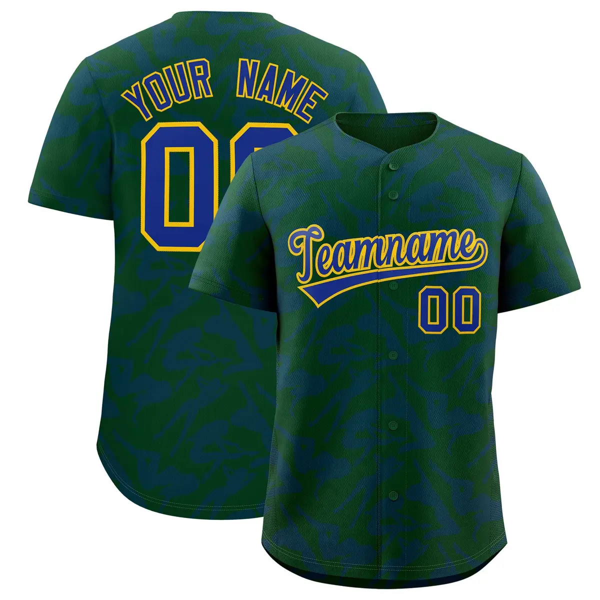 Green Royal Graffiti Pattern Authentic Baseball Jersey