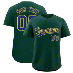Green Royal Graffiti Pattern Authentic Baseball Jersey 1