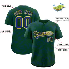 Green Royal Graffiti Pattern Authentic Baseball Jersey 2