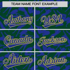 Green Royal Graffiti Pattern Authentic Baseball Jersey 3