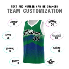 Green Royal Mountain Fade Gradient Fashion Basketball Jersey 4