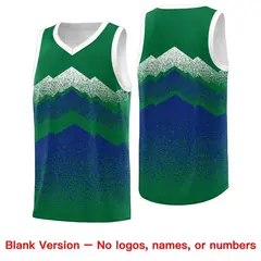 Green Royal Mountain Fade Gradient Fashion Basketball Jersey 6