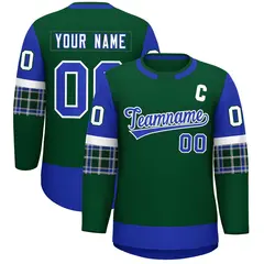 Green Royal Raglan Round-Neck Hockey Jersey 1