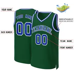 Green Royal White Classic Basketball Jersey 2