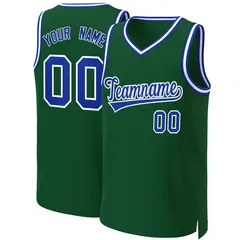 Green Royal White Classic Basketball Jersey 1