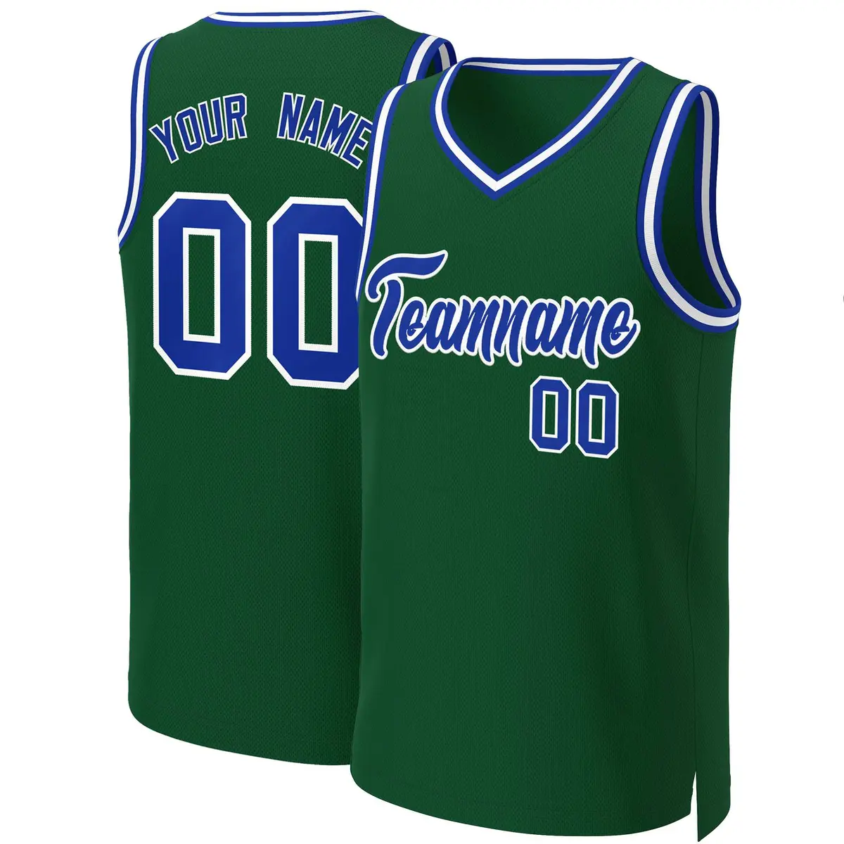 Green Royal White Classic Basketball Jersey