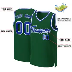 Green Royal White Classic Basketball Jersey 2