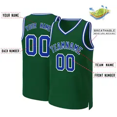 Green Royal White Classic Basketball Jersey 2
