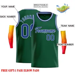 Green Royal-White Classic Casual Basketball Jersey 2