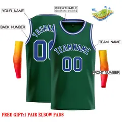 Green Royal-White Classic Casual Basketball Jersey 2