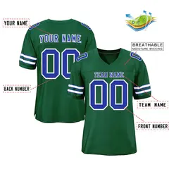 Green Royal-White Classic Style Authentic Football Jersey 2