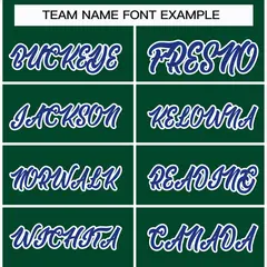 Green Royal-White Classic Style Hockey Jersey 3