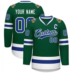 Green Royal-White Classic Style Hockey Jersey 1