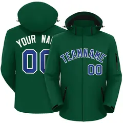 Green Royal-White Classic Style Waterproof Jacket