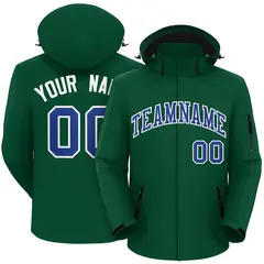 Green Royal-White Classic Style Waterproof Jacket