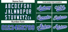 Green Royal-White Stripe Raglan Baseball Jersey 3