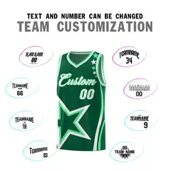 Green Shoulder Stars Graffiti Basketball Jersey 4