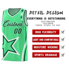 Green Shoulder Stars Graffiti Basketball Jersey 2