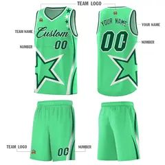 Green Shoulder Stars Graffiti Basketball Jersey 5