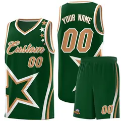 Green Shoulder Stars Graffiti Basketball Jersey 1
