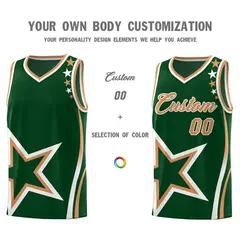 Green Shoulder Stars Graffiti Basketball Jersey 3