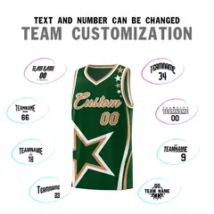 Green Shoulder Stars Graffiti Basketball Jersey 4