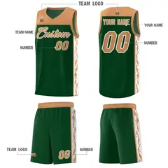 Green Side Pattern Graffiti Sports Basketball Jersey 5