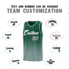 Green Silver Gradient Stripe Fashion Basketball Jersey 4