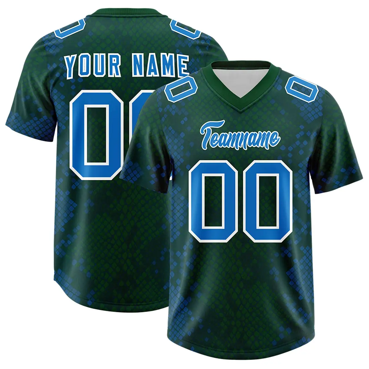 Green Snakeskin Graffiti Pattern Authentic Football Jersey