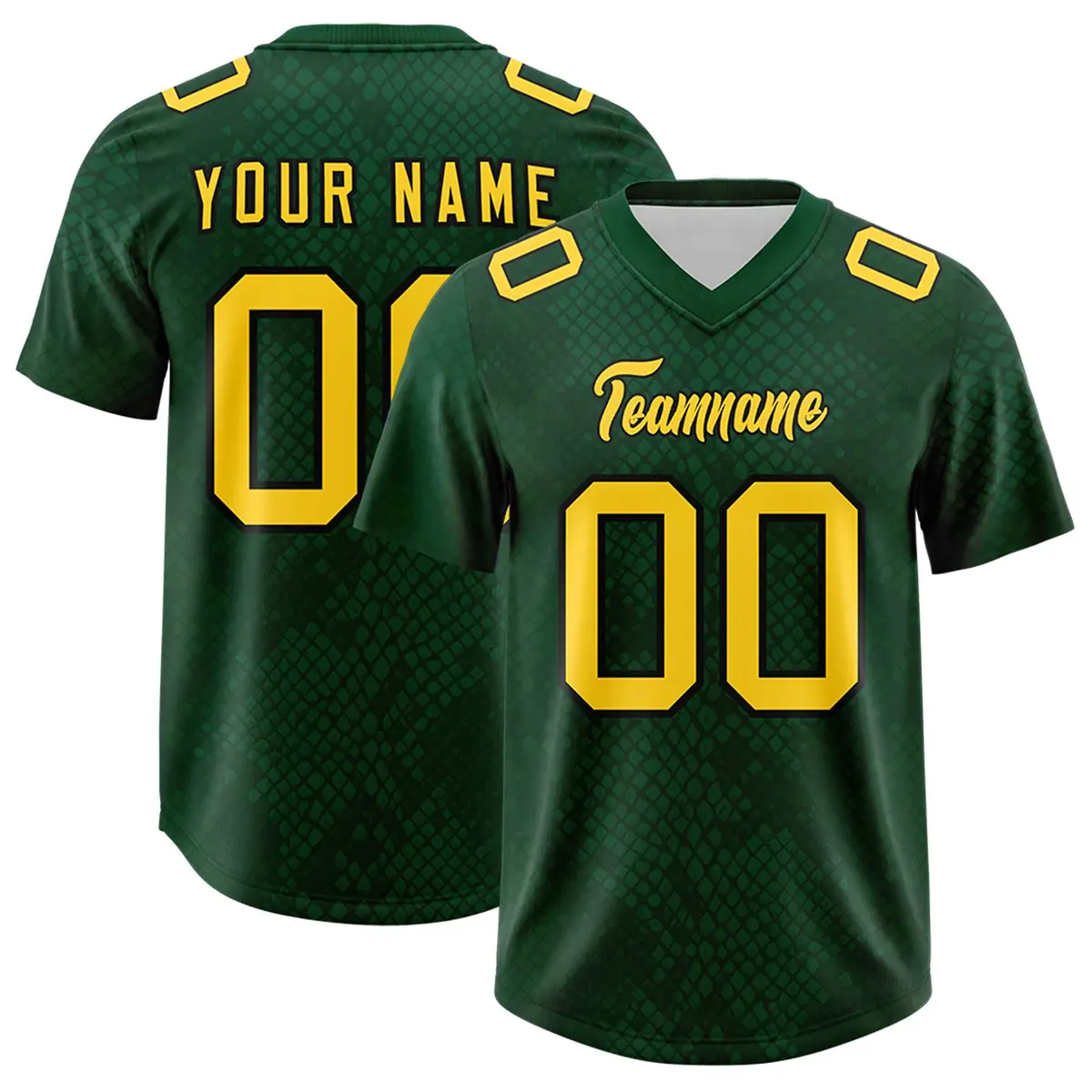 Green Snakeskin Graffiti Pattern Authentic Football Jersey
