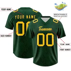 Green Snakeskin Graffiti Pattern Authentic Football Jersey 2