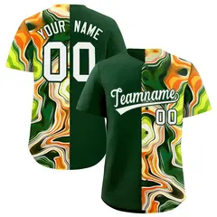 Green Split Fluid Pattern Authentic Baseball Jersey