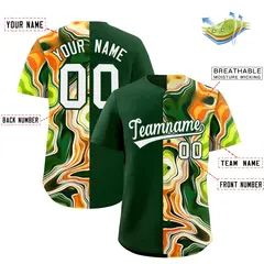 Green Split Fluid Pattern Authentic Baseball Jersey 2
