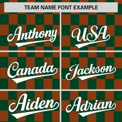 Green Texas Orange Plaid Fashion Authentic Baseball Jersey 3