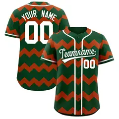 Green Texas Orange White Ripple Authentic Baseball Jersey 1