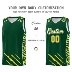 Green Tiger Claw Pattern Sports Uniform Basketball Jersey 3