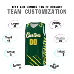 Green Tiger Claw Pattern Sports Uniform Basketball Jersey 4