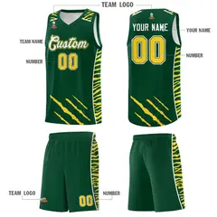 Green Tiger Claw Pattern Sports Uniform Basketball Jersey 5