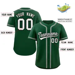 Men's Green White-Black Baseball Jersey 3