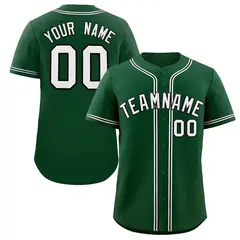 Men's Green White-Black Baseball Jersey 8