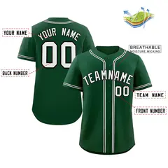 Women's Green White-Black Baseball Jersey 9