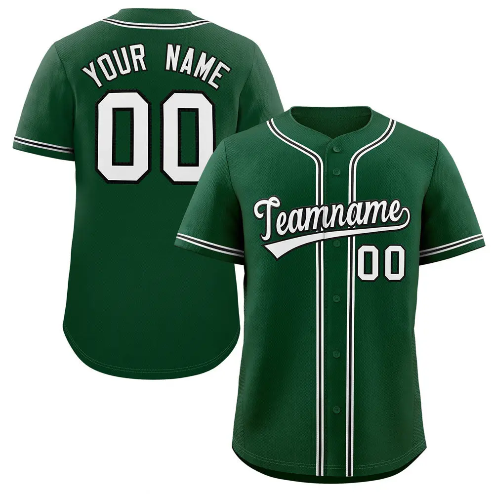 Green White-Black Classic Authentic Baseball Jersey