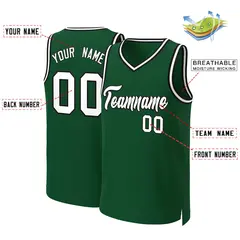 Green White-Black Classic Basketball Jersey 2