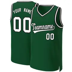 Green White-Black Classic Basketball Jersey 1