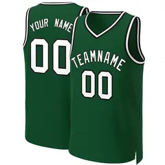 Green White-Black Classic Basketball Jersey 1