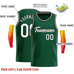 Green White-Black Classic Casual Basketball Jersey 2