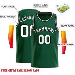 Green White-Black Classic Casual Basketball Jersey 2